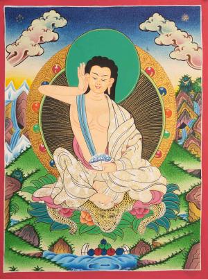 Milarepa Thangka Painting | Hand-Painted Tibetan Thangka | Tibetan Hero
